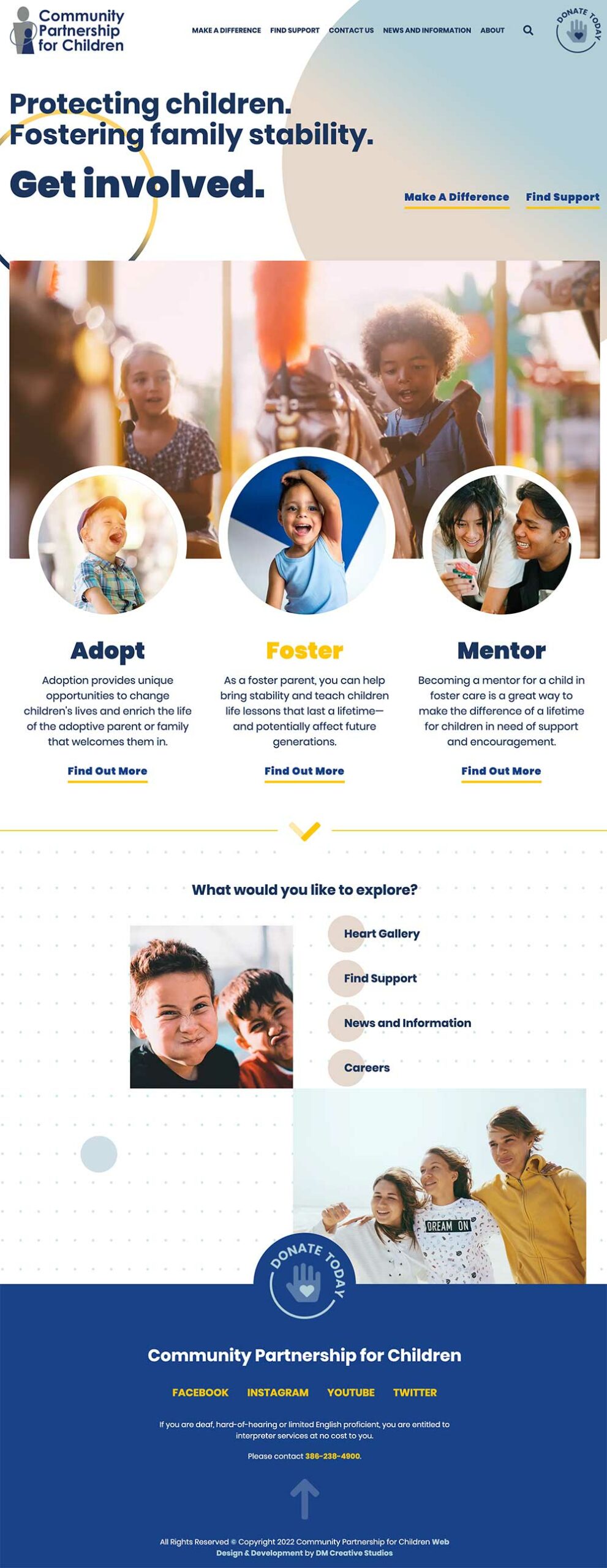 Community Partnership for Children - Foster and Adoption Agency Website Design United States