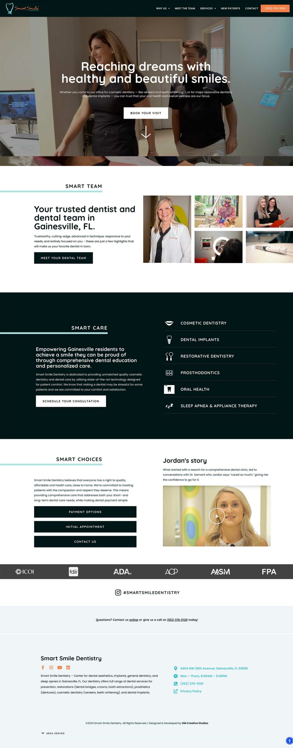 Smart Smile Dentistry Gainesville, FL DM Creative Studios Case Study